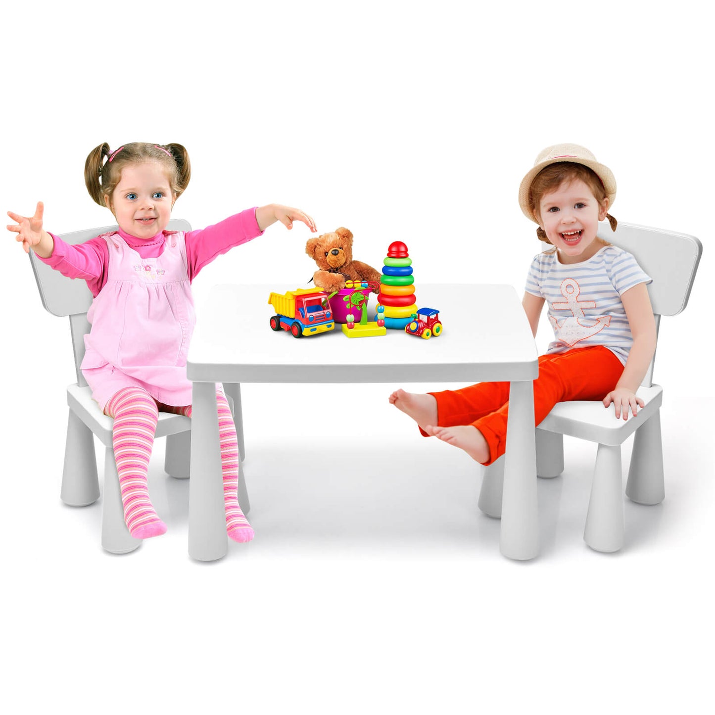 Kids Table and Chair Set - 3 Piece Multi Activity Play Set
