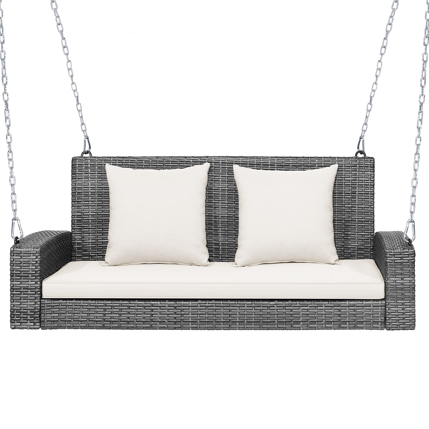 2-Person Patio Hanging Swing Bench with Cushions - 800 lbs