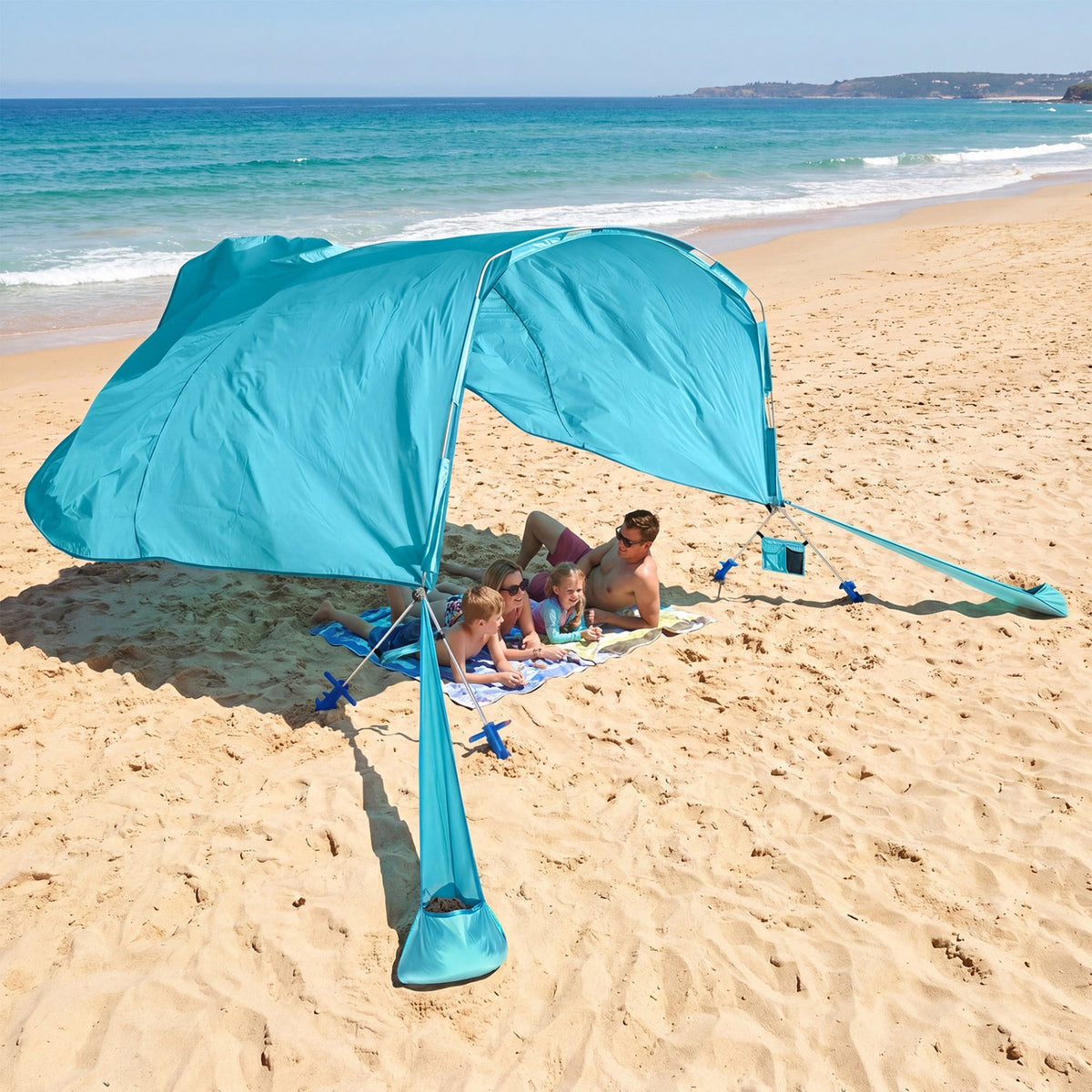 Wind Powered Beach Tent Portable Sun Shelter Canopy for Picnic