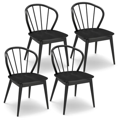Windsor Dining Chairs Set of 4 with Spindle Backrest