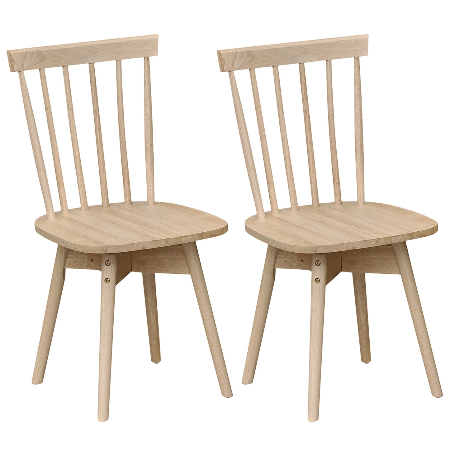 Windsor Swivel Dining Chairs Set of 2 - Rubber Wood