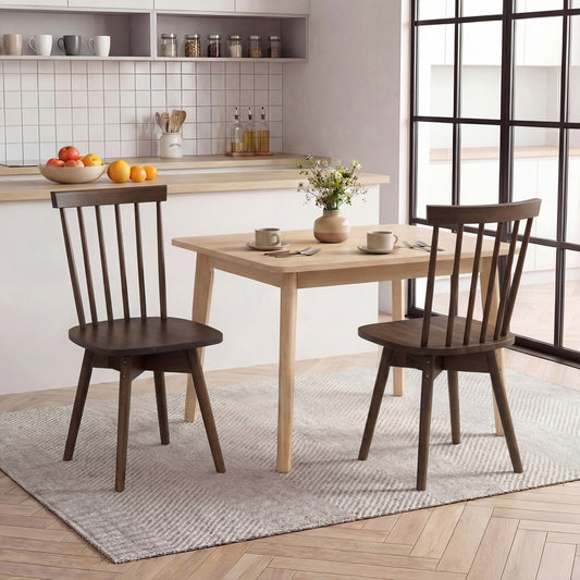 Windsor Swivel Dining Chairs Set of 2 - Rubber Wood