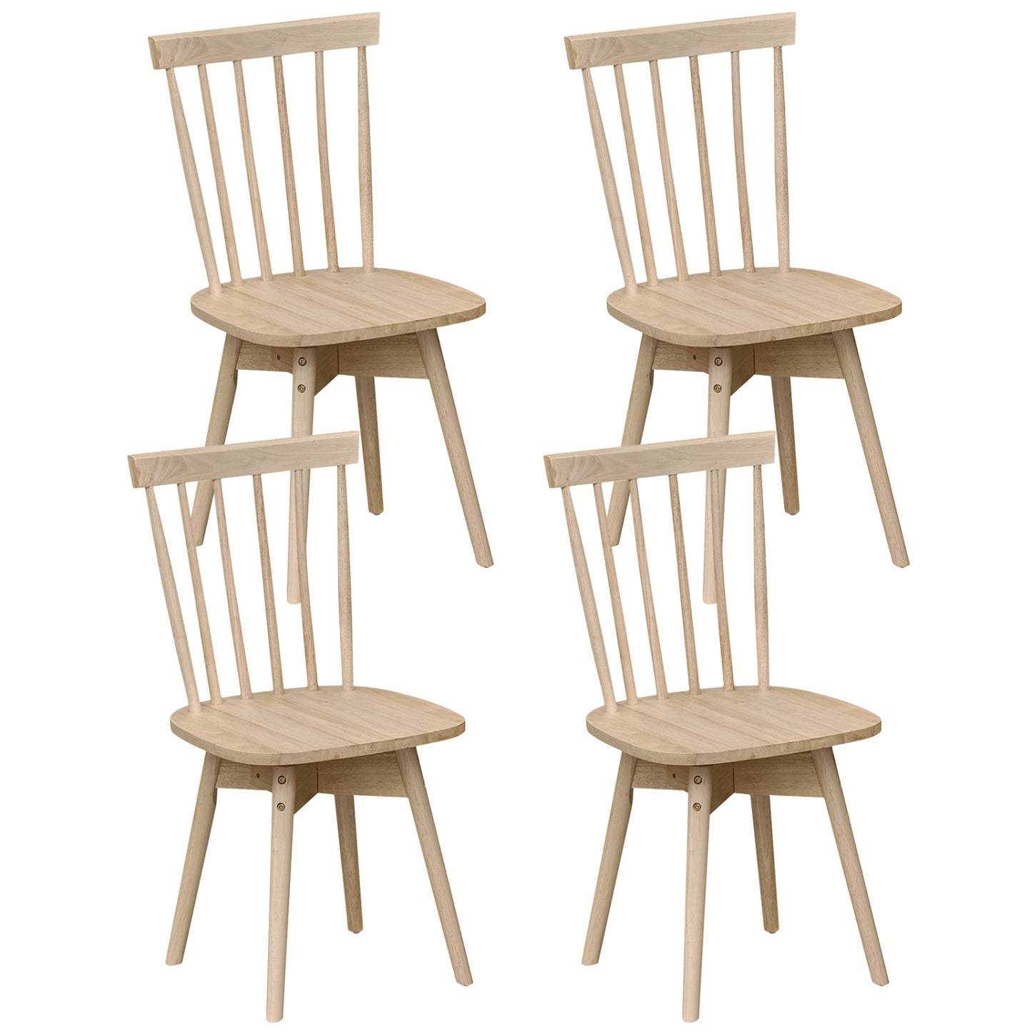 Windsor Dining Chairs Set of 4 with Swivel Seat