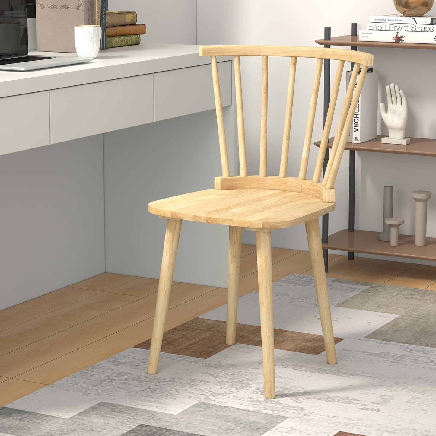 Windsor Dining Chairs Set of 2 with Spindle Back
