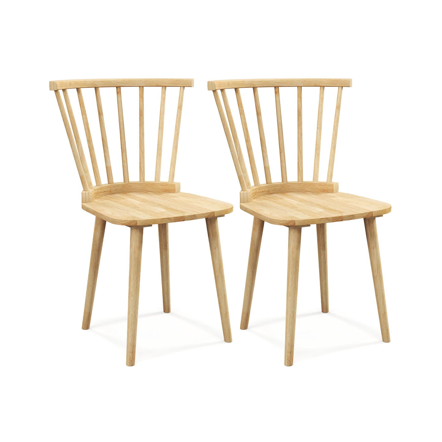 Windsor Dining Chairs Set of 2 with Spindle Back