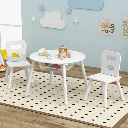 Kids Table and Chair Set with Mesh Storage - 3 Piece