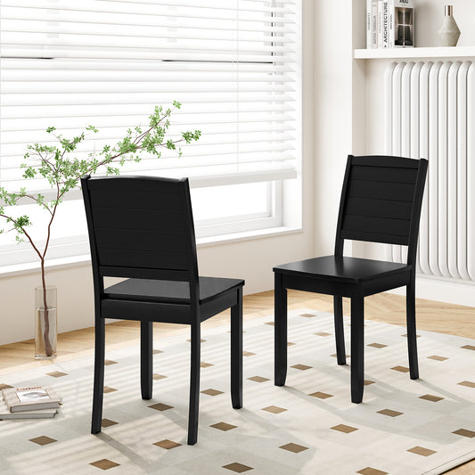 Rubber Wood Dining Chairs Set of 2 with Curved Backrest
