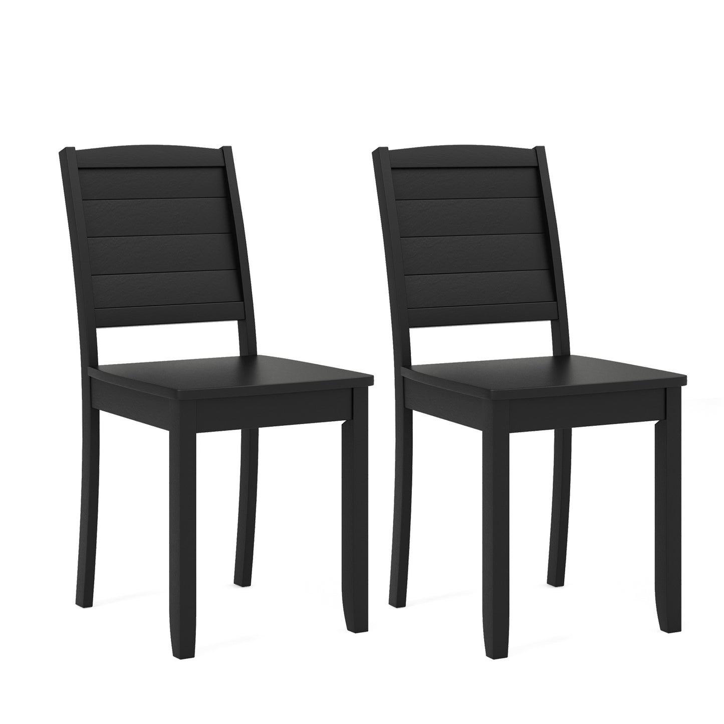 Rubber Wood Dining Chairs Set of 2 with Curved Backrest