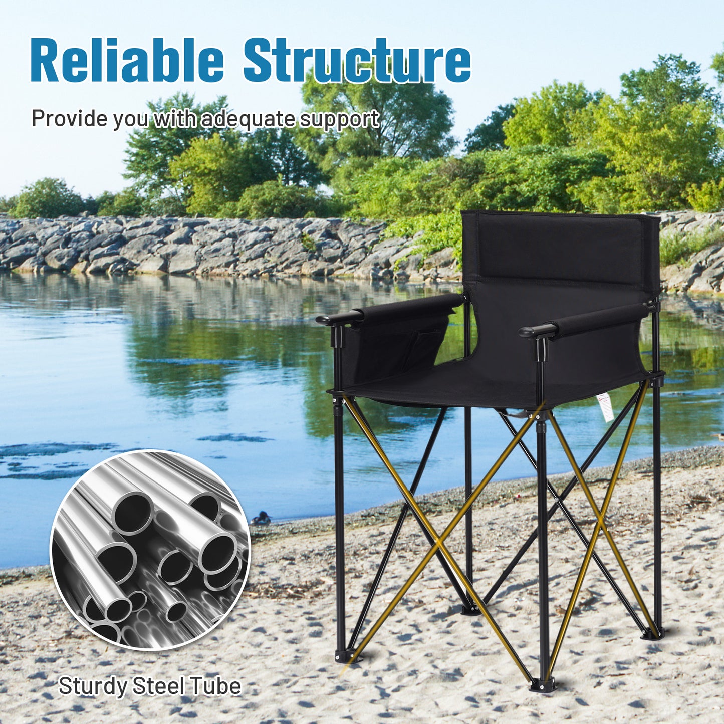 Oversized High Back Folding Camping Chair 38 Inch