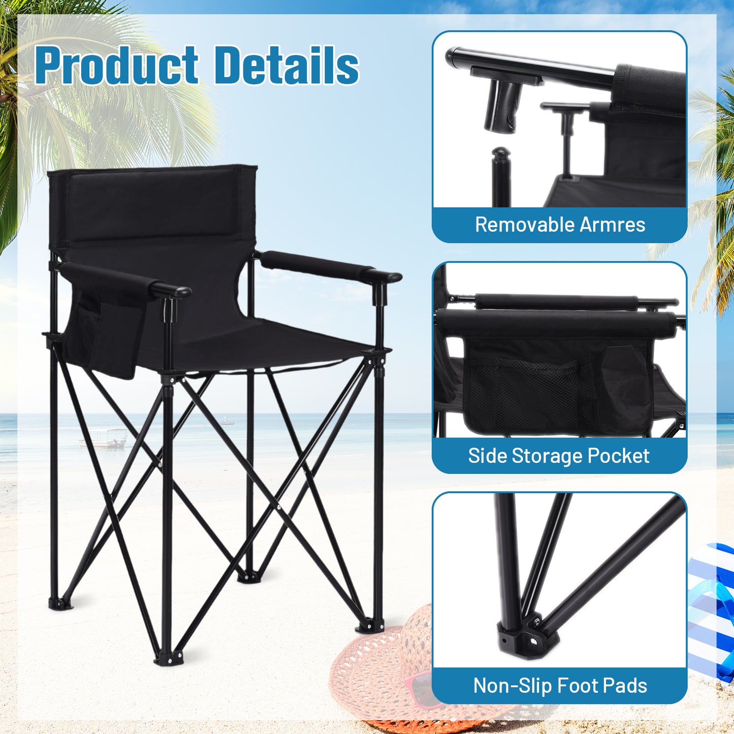 Oversized High Back Folding Camping Chair 38 Inch