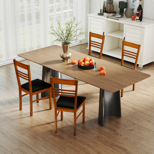 Dining Chairs Set of 4 with Rubber Wood Frame and Upholstered Seat