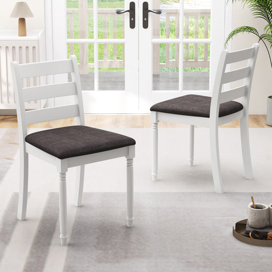 Upholstered Dining Chairs Set of 2 with Rubber Wood Frame