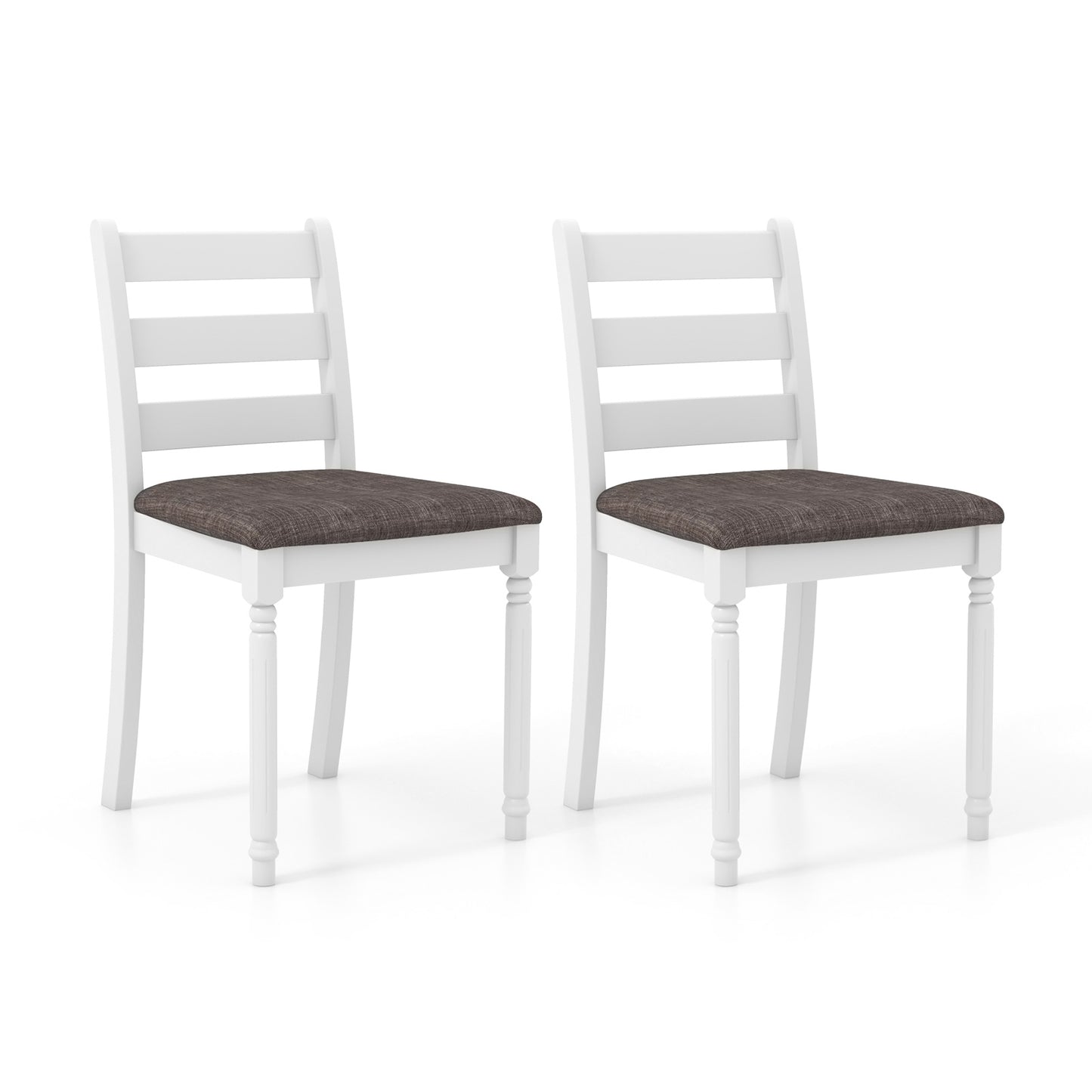 Upholstered Dining Chairs Set of 2 with Rubber Wood Frame