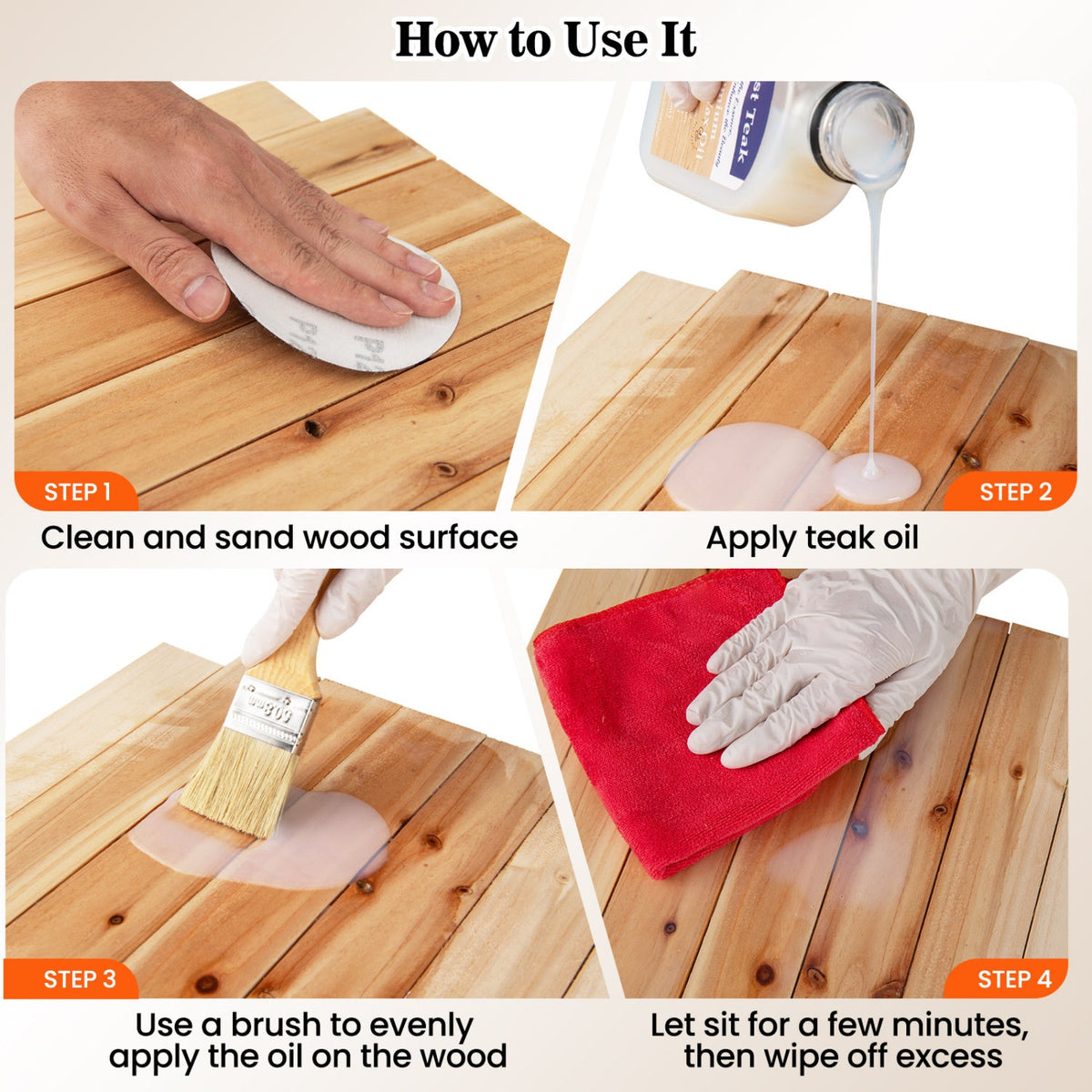 Wood Oil Cleaner and Brightener Set - 16 oz (2 Pack)