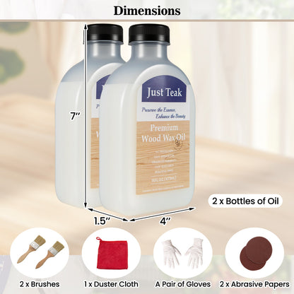 Wood Oil Cleaner and Brightener Set - 16 oz (2 Pack)