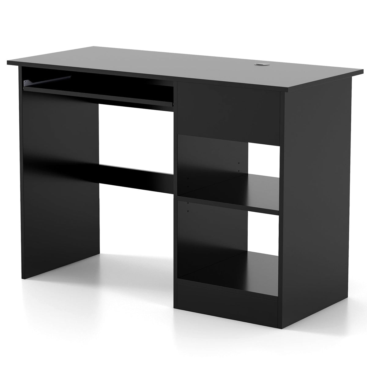 Wooden Computer Desk with CPU Stand