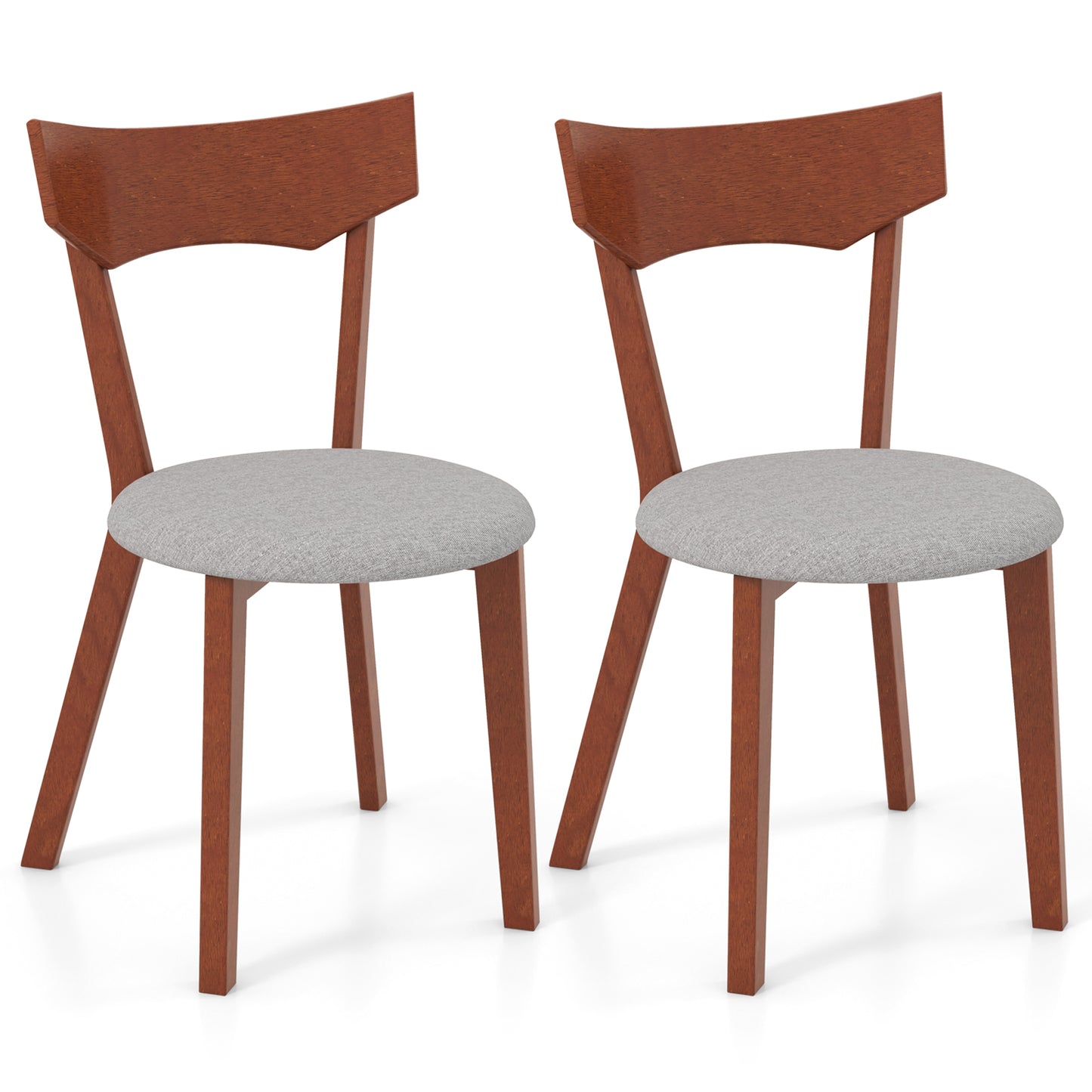 Dining Chairs Set of 2 with Padded Cushion and Rubber Wood Legs