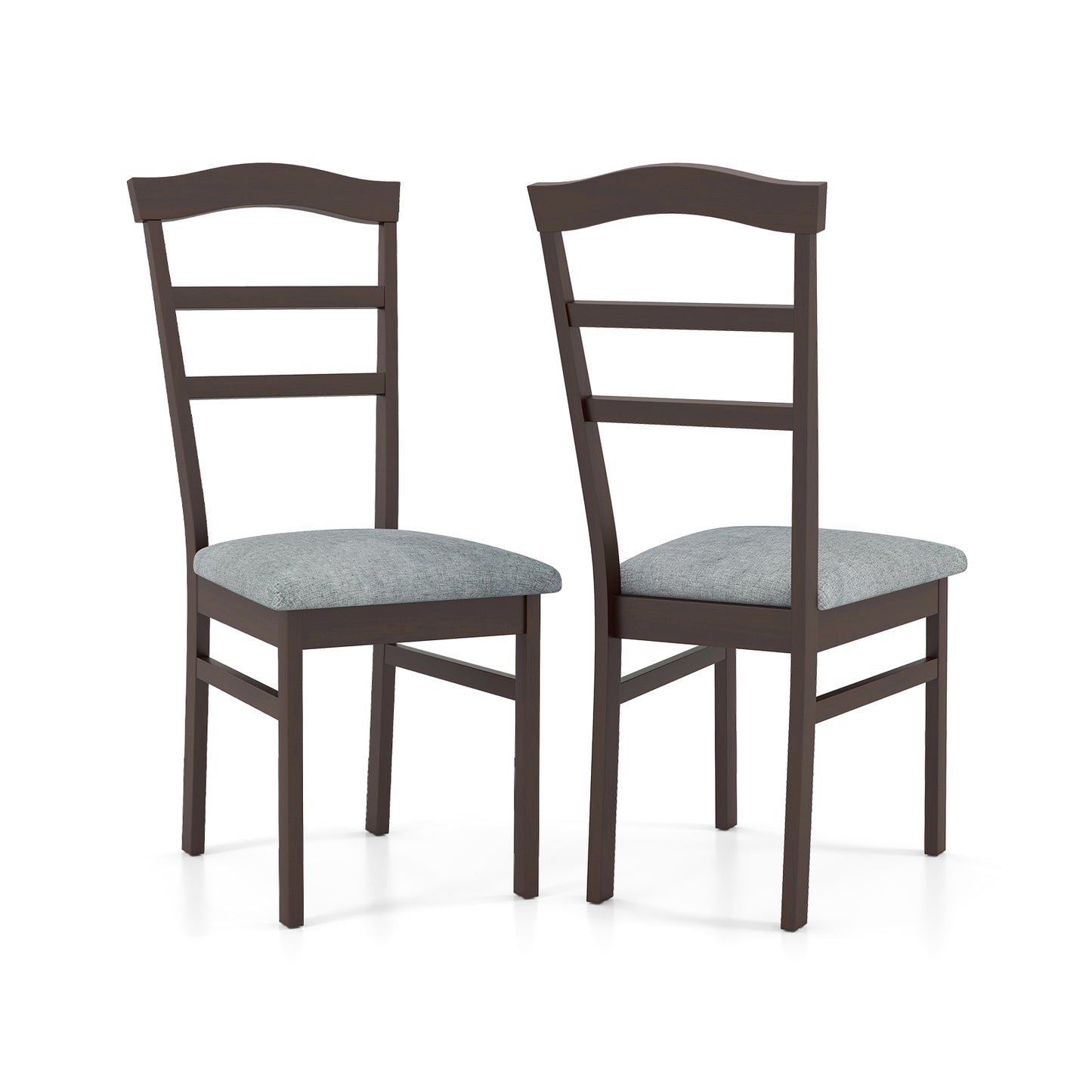 Upholstered Dining Chairs Set of 2 with Curved Backrest