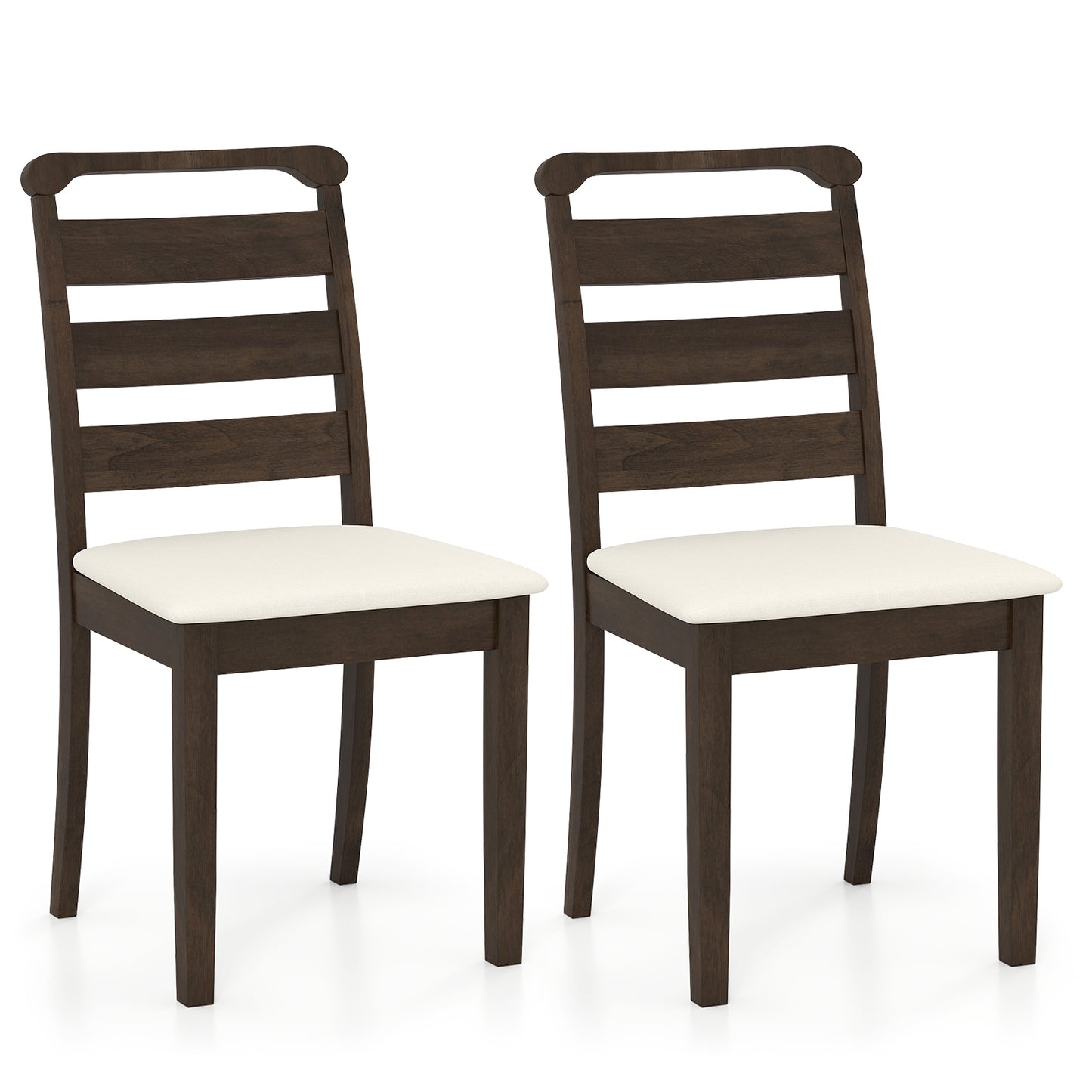 Upholstered Dining Chairs Set of 2 - Walnut Wood Frame