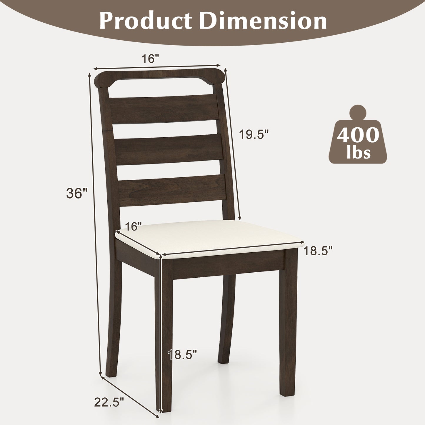 Upholstered Dining Chairs Set of 2 - Walnut Wood Frame