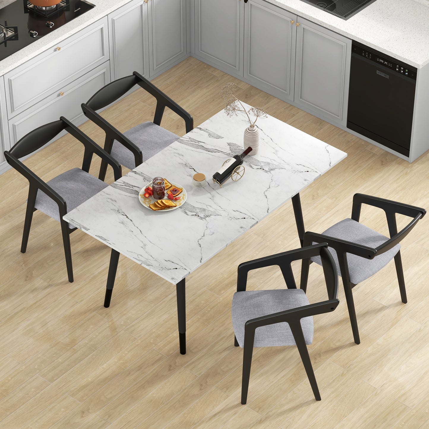 Dining Chairs Set of 2 with Padded Cushion and Armrests