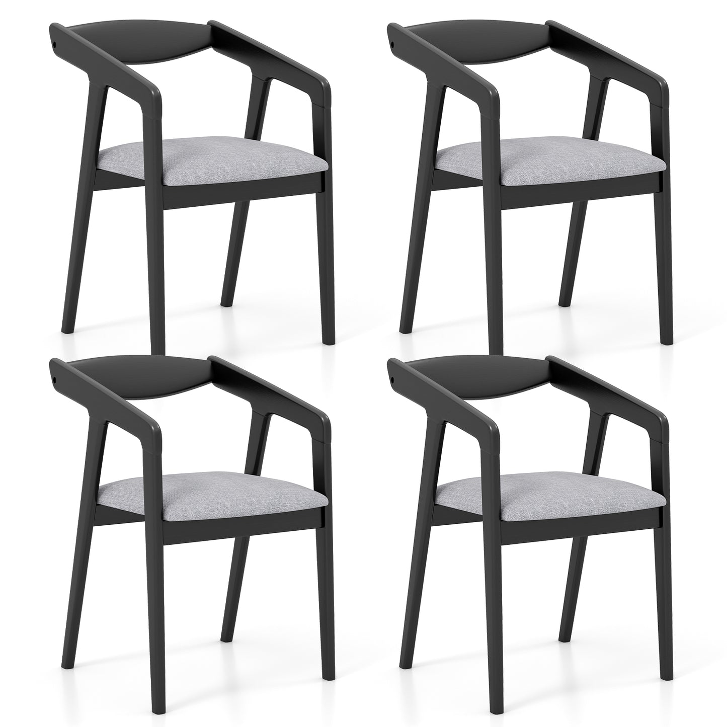 Dining Chairs Set of 2 with Padded Cushion and Armrests