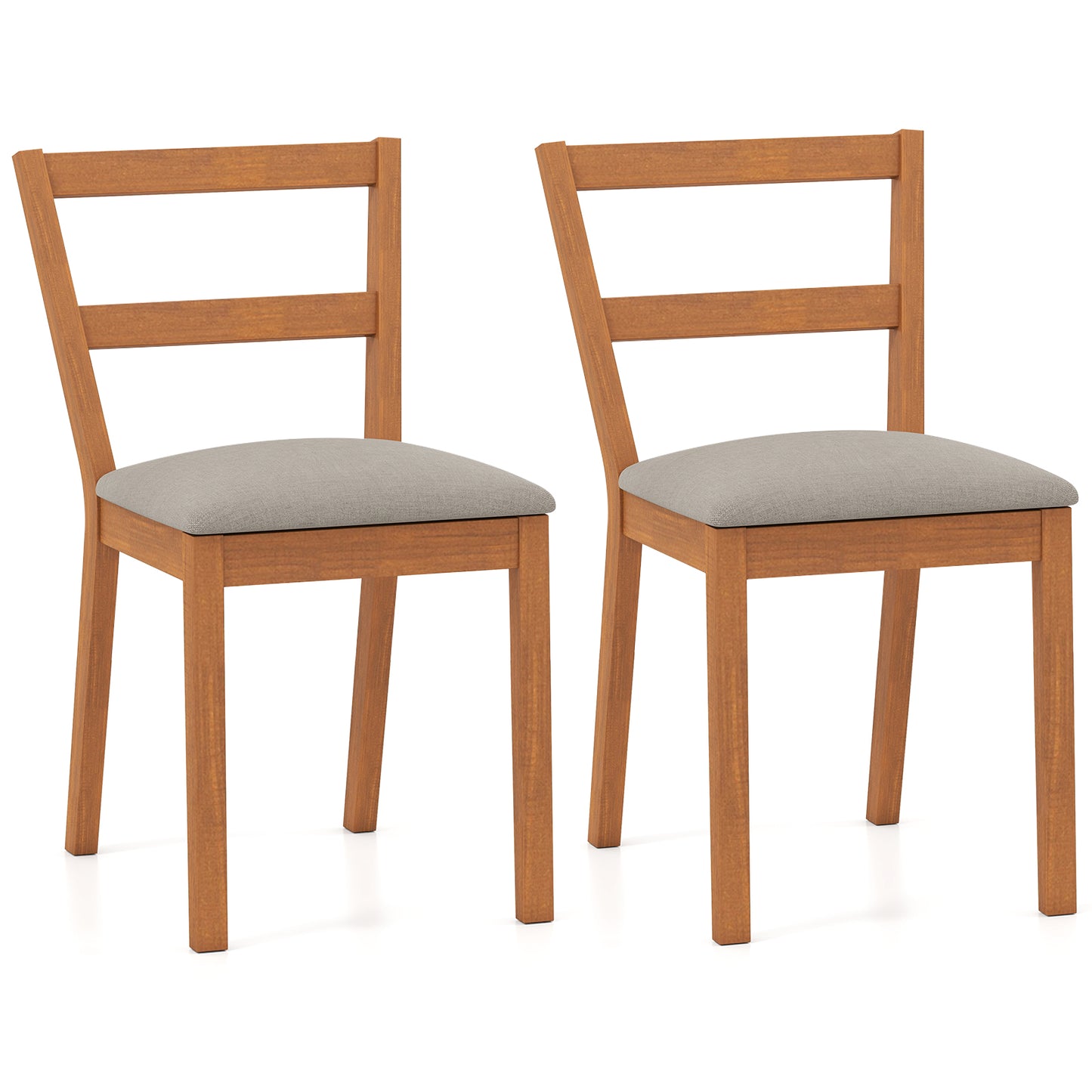 Upholstered Dining Chairs Set of 2 with Slat Back
