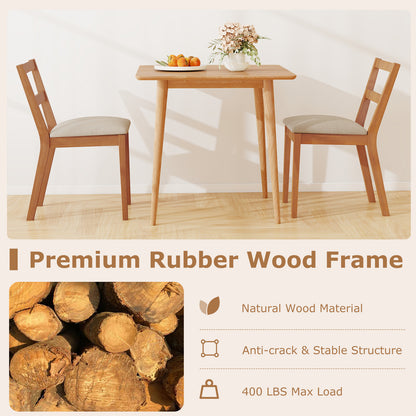 Upholstered Dining Chairs Set of 2 with Slat Back
