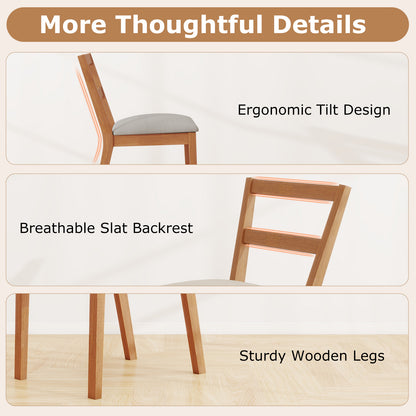 Upholstered Dining Chairs Set of 2 with Slat Back