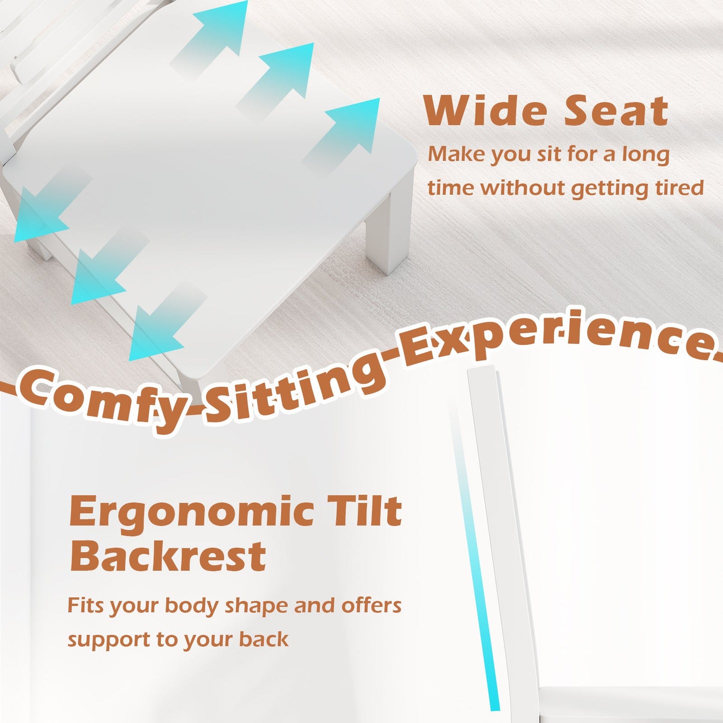 Wooden Dining Chair Set of 2 Solid Rubber Wood Kitchen Chairs