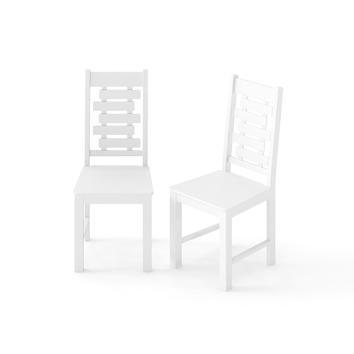 Rubber Wood Dining Chairs Set of 2 - Mid-Century Modern