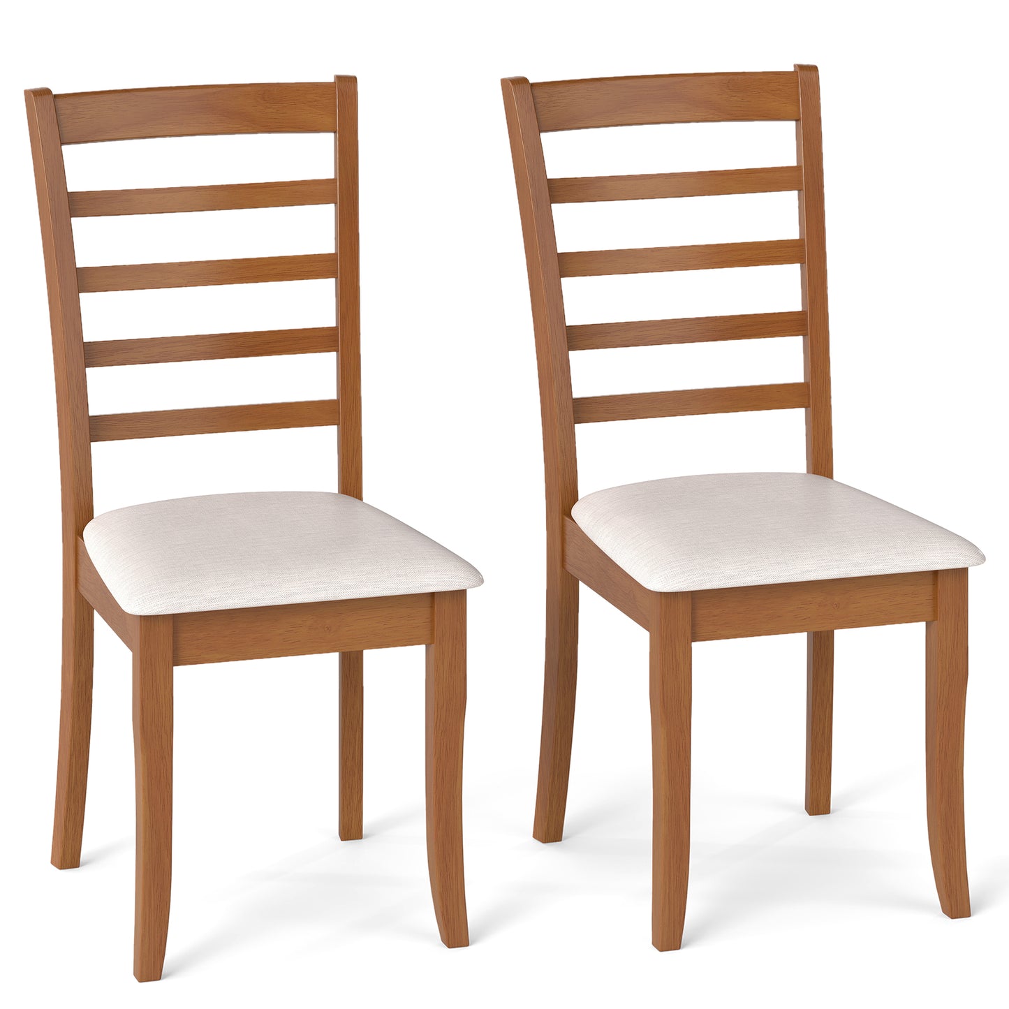 Upholstered Dining Chairs Set of 2 with Slatted Back