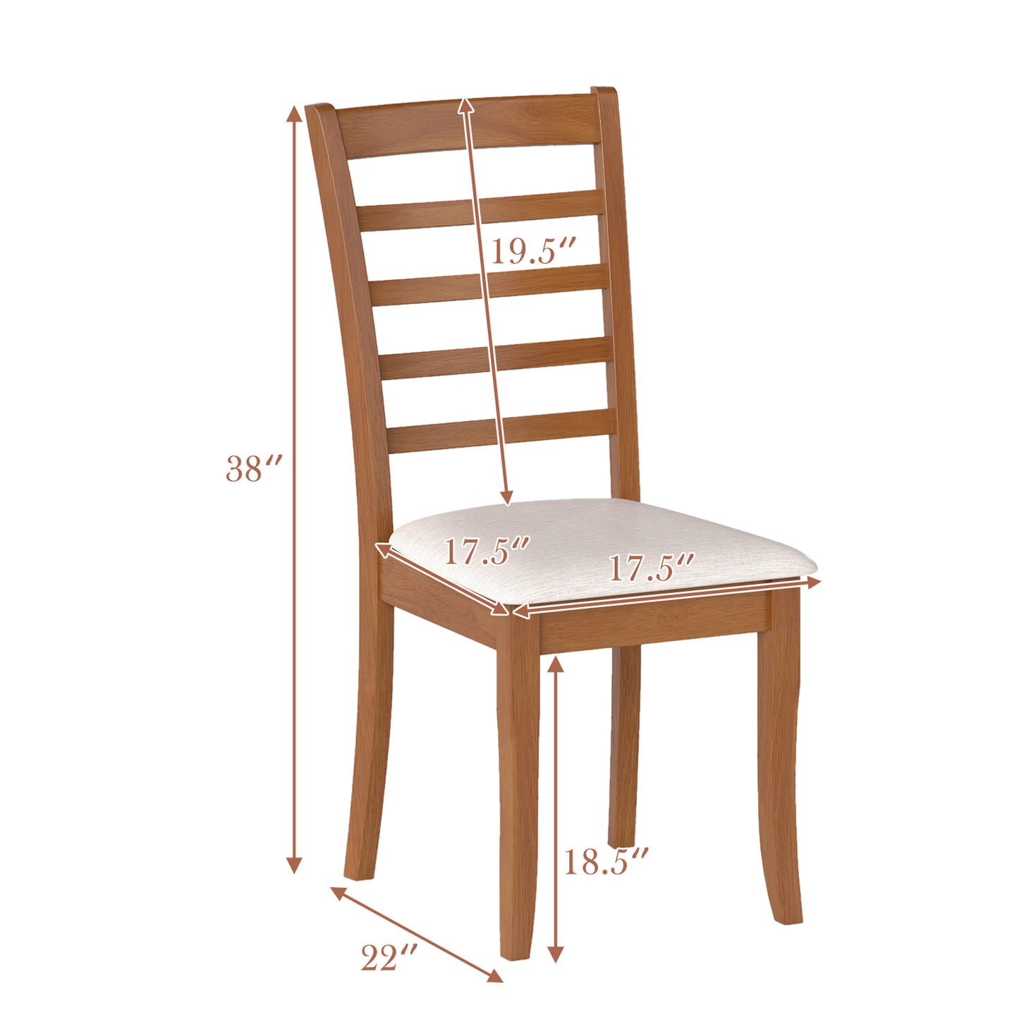 Upholstered Dining Chairs Set of 2 with Slatted Back