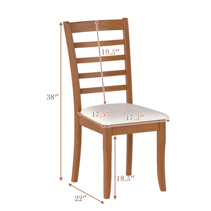 Upholstered Dining Chairs Set of 2 with Slatted Back