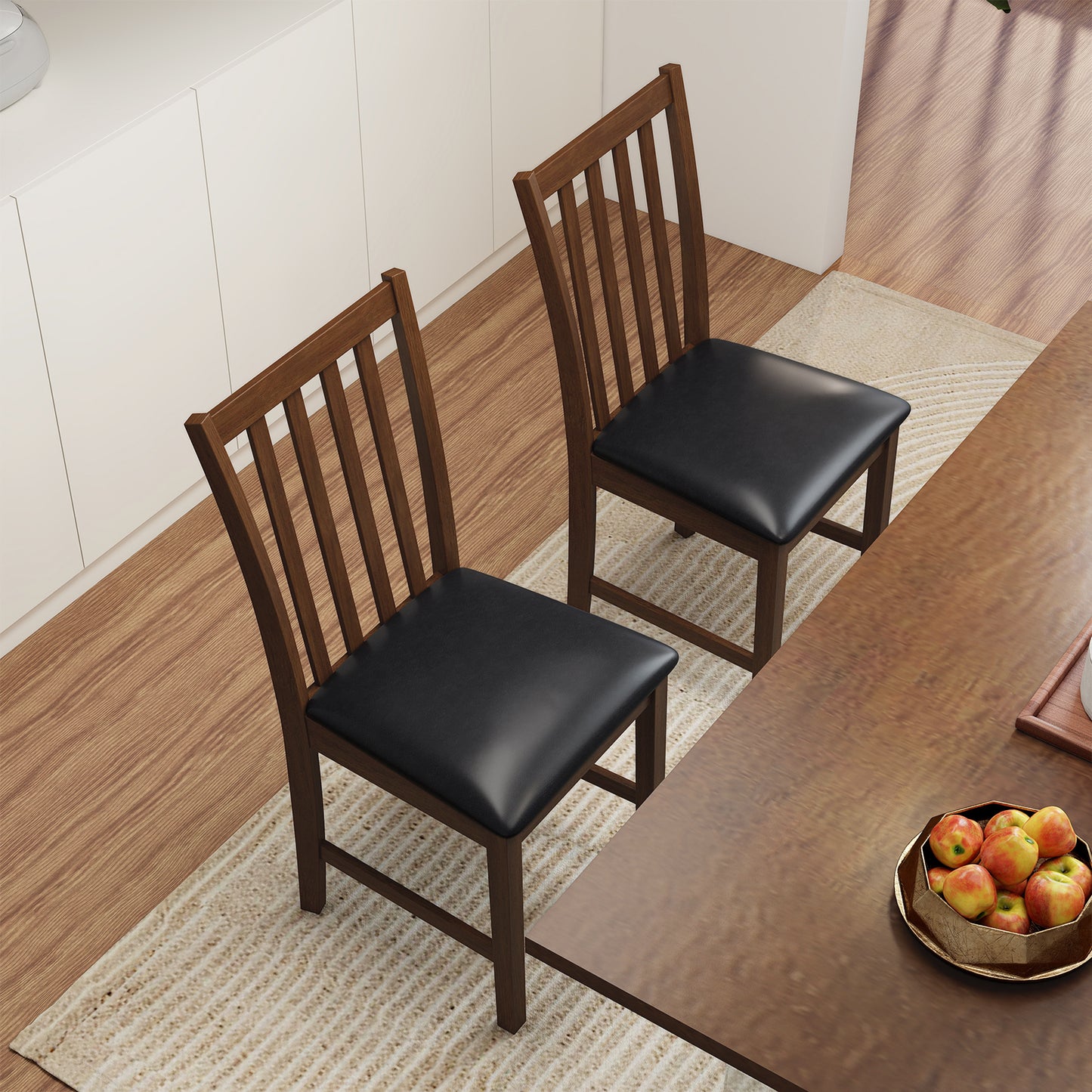 Dining Chairs Set of 2 with Padded Seats and Curved Backs