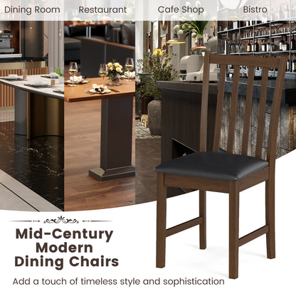 Dining Chairs Set of 2 with Padded Seats and Curved Backs
