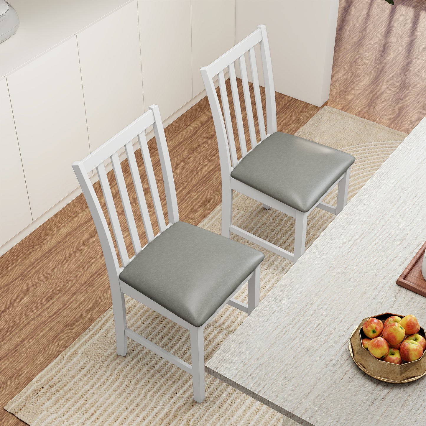 Dining Chairs Set of 2 with Padded Seats and Curved Backs