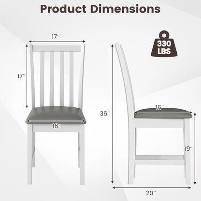 Dining Chairs Set of 2 with Padded Seats and Curved Backs