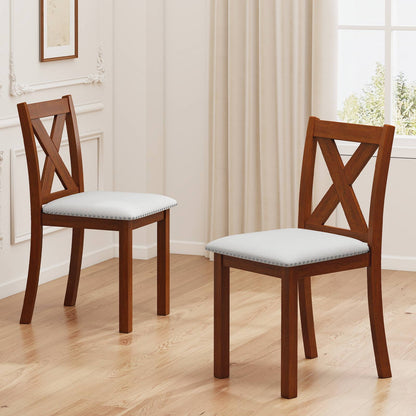 Dining Chairs Set of 2 with Padded Seat and Curved Back