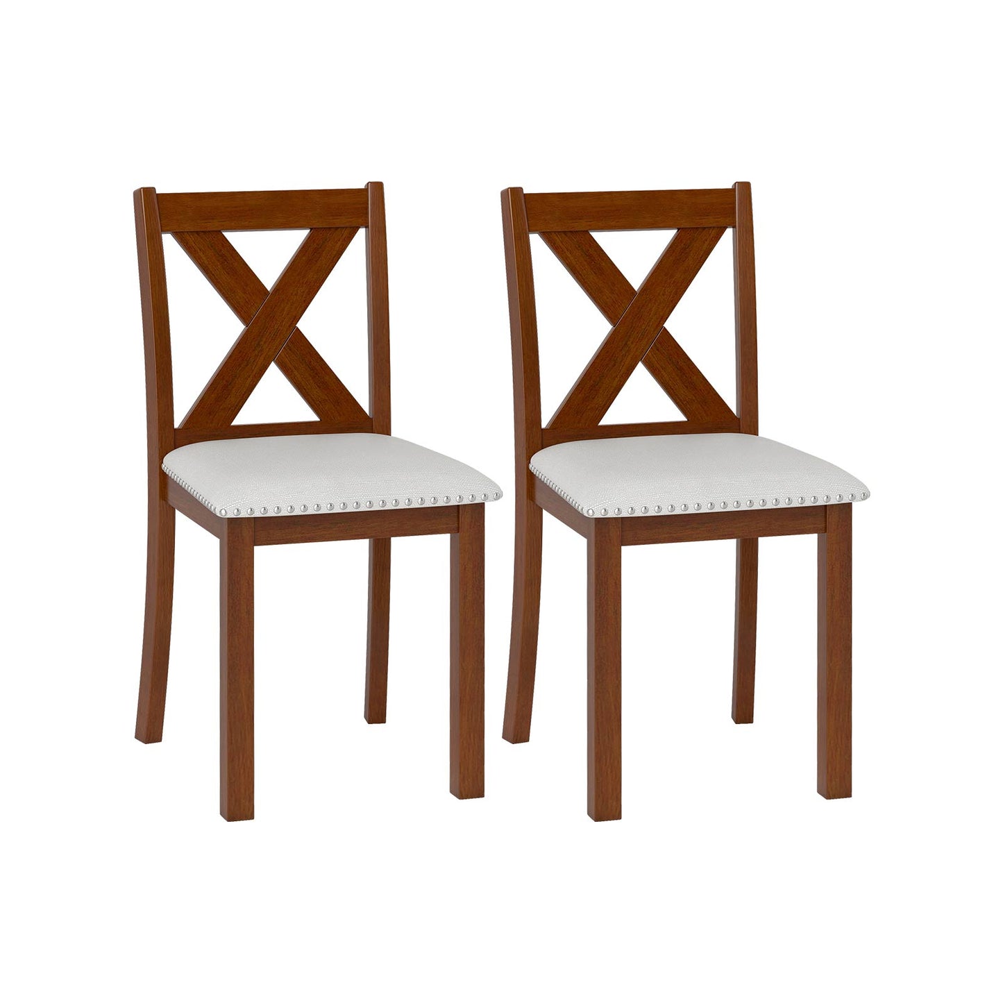 Dining Chairs Set of 2 with Padded Seat and Curved Back