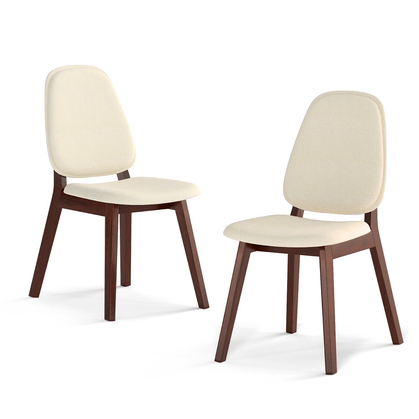 Mid-Century Dining Chairs Set of 2 with Upholstered Seats