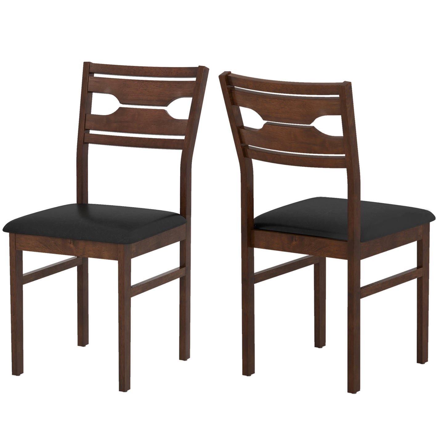 Dining Chairs Set of 2 with Padded PU Leather Seats