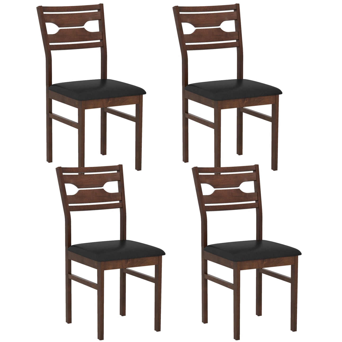 Dining Chairs Set of 2 with Padded PU Leather Seats