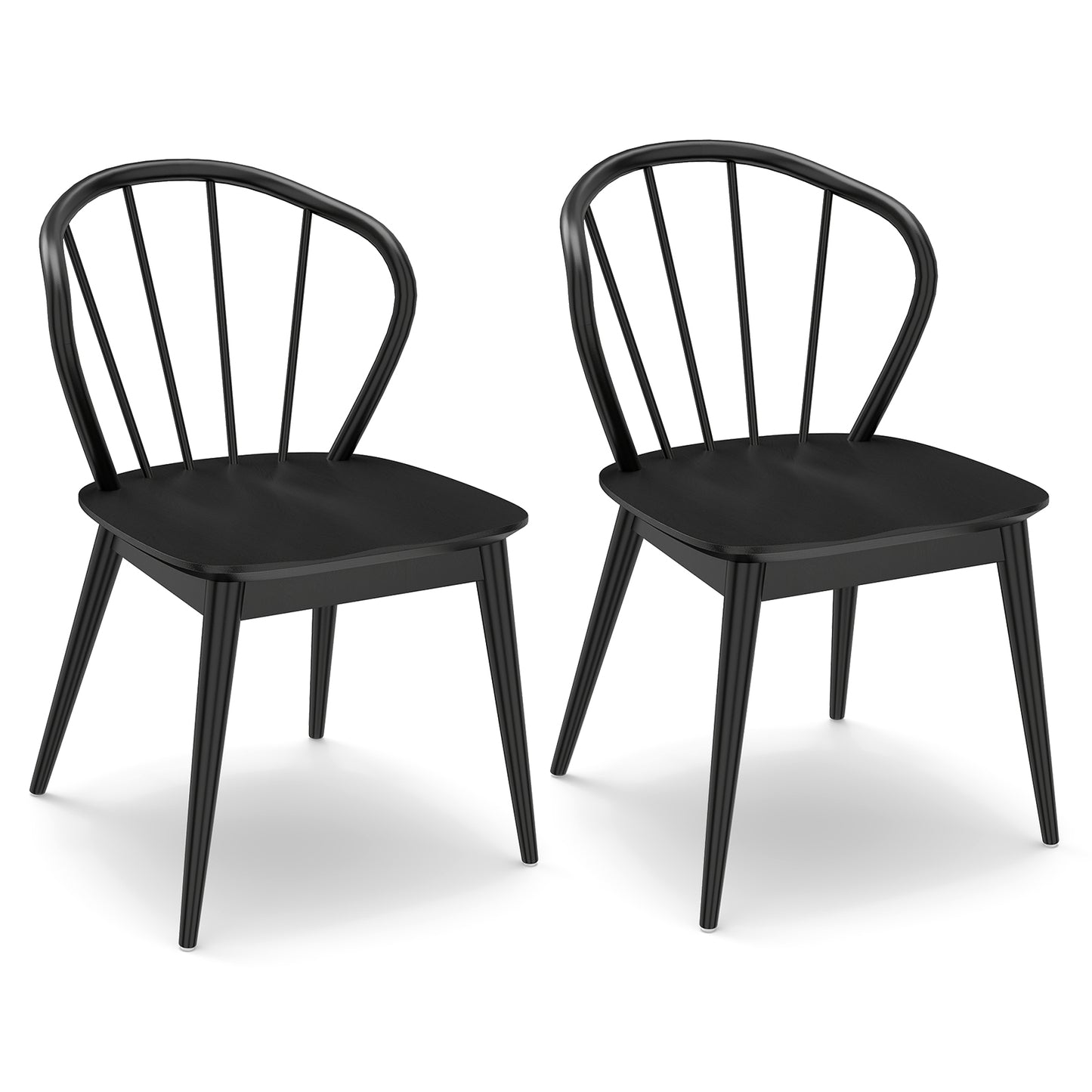 Dining Chairs Set of 2 with High Spindle Back and Wide Seat