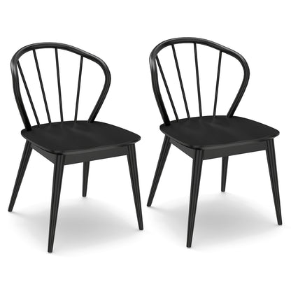 Dining Chairs Set of 2 with High Spindle Back and Wide Seat