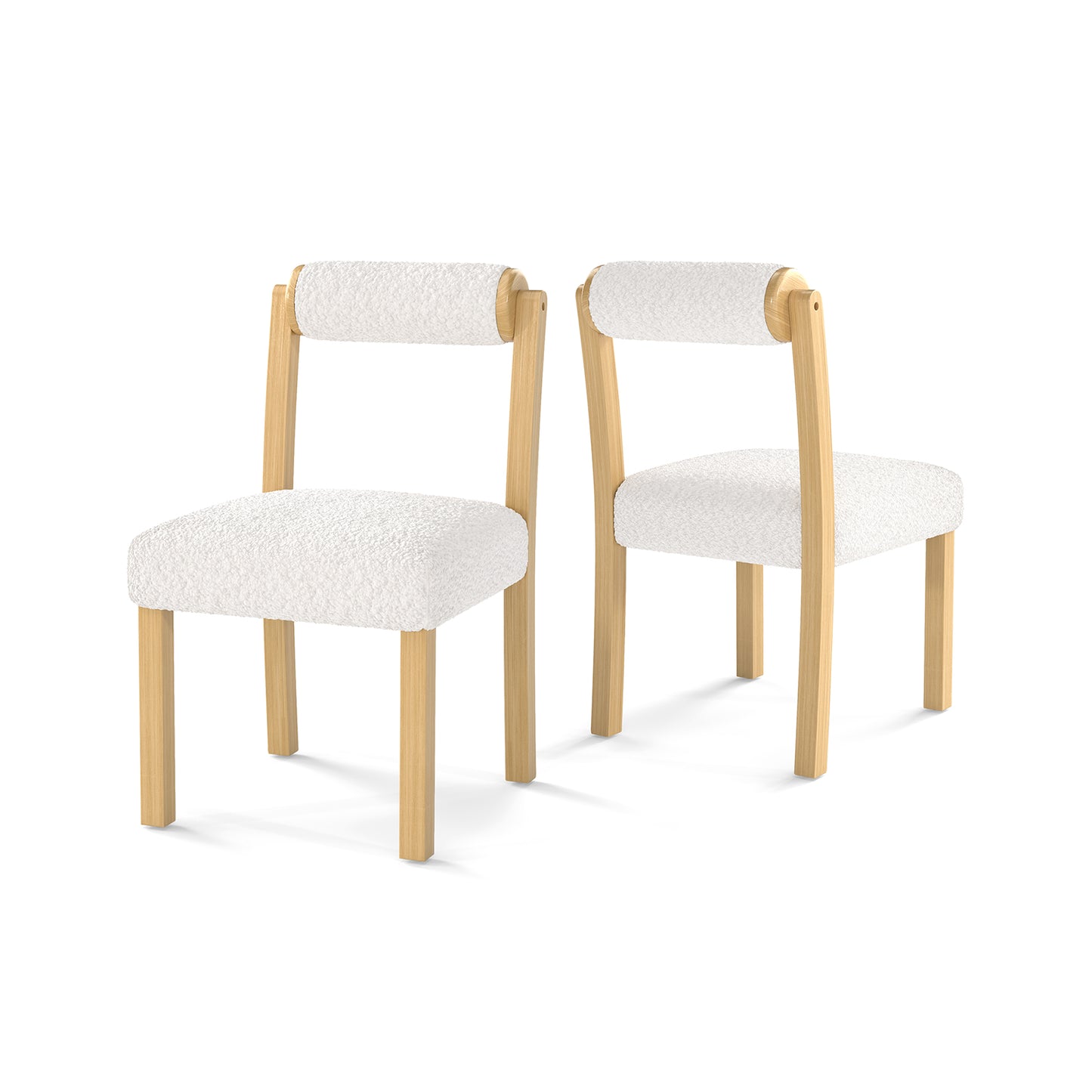 Dining Chairs Set of 2 with Faux Sherpa Upholstery