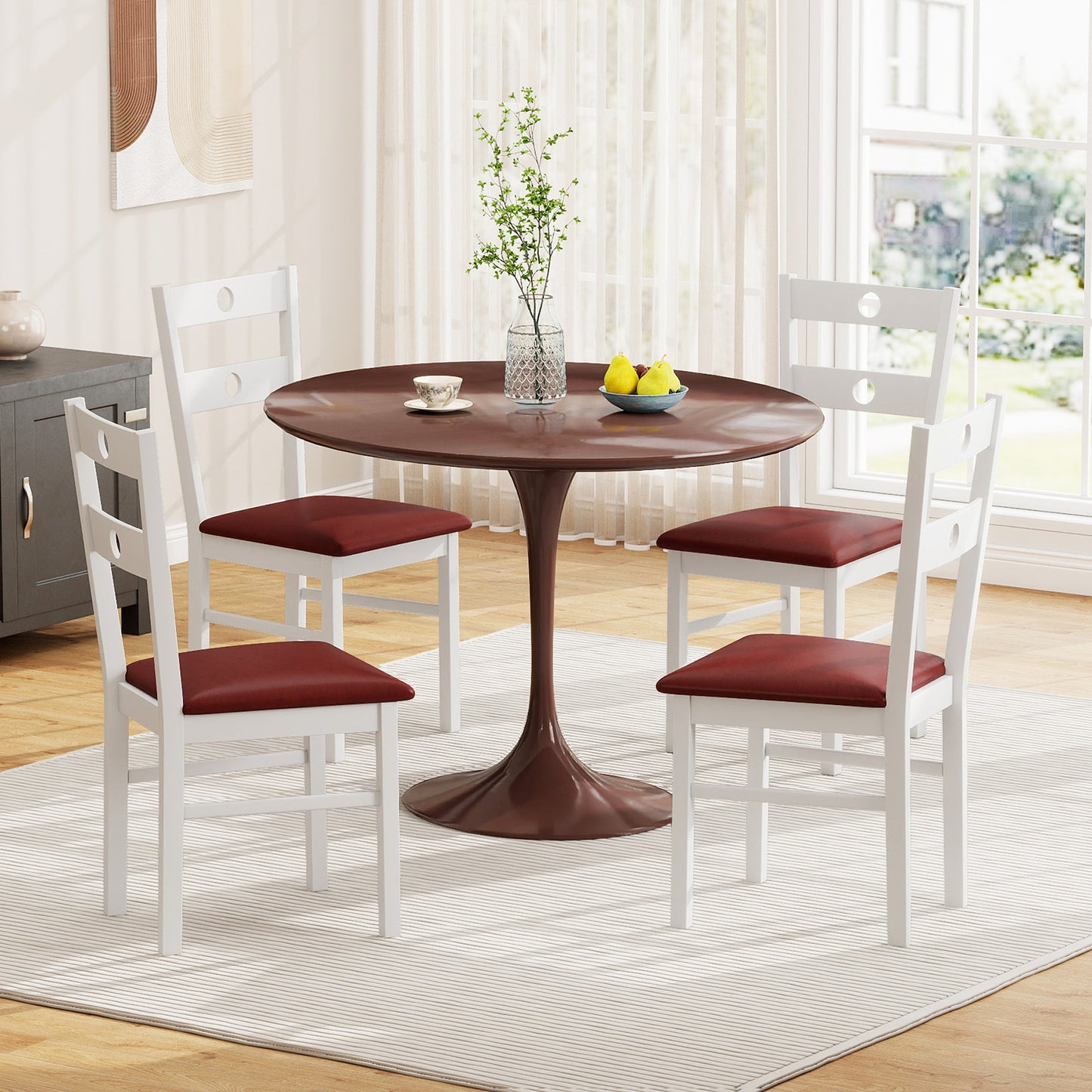 Dining Chairs Set of 2 with Hollowed Backrest