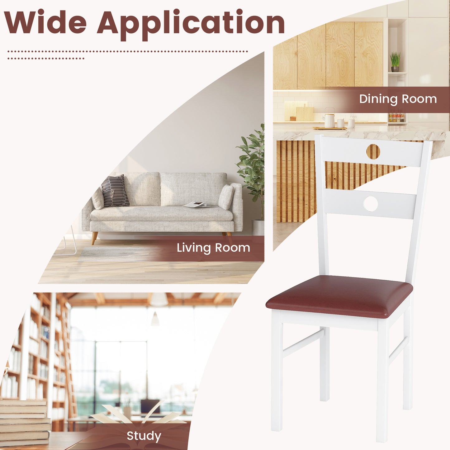 Dining Chairs Set of 2 with Hollowed Backrest