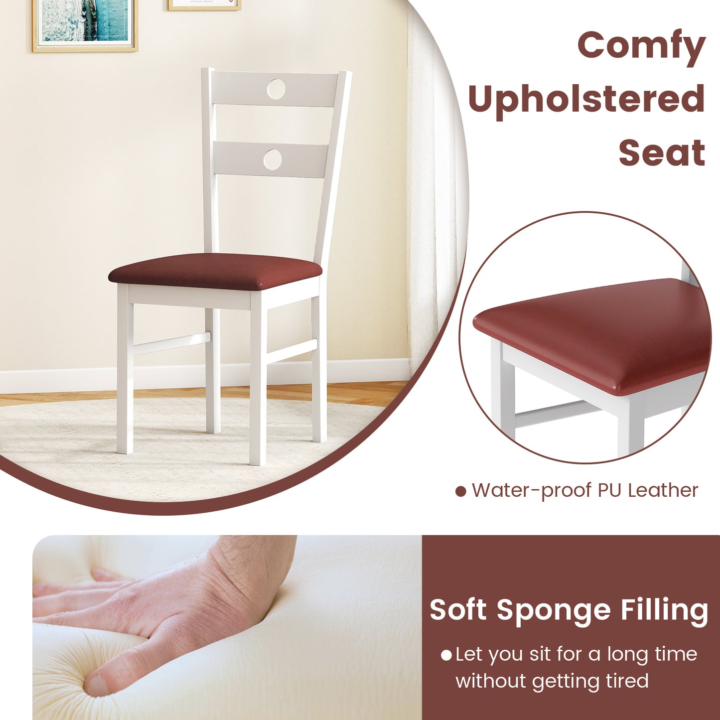 Dining Chairs Set of 4 with Hollowed Backrest