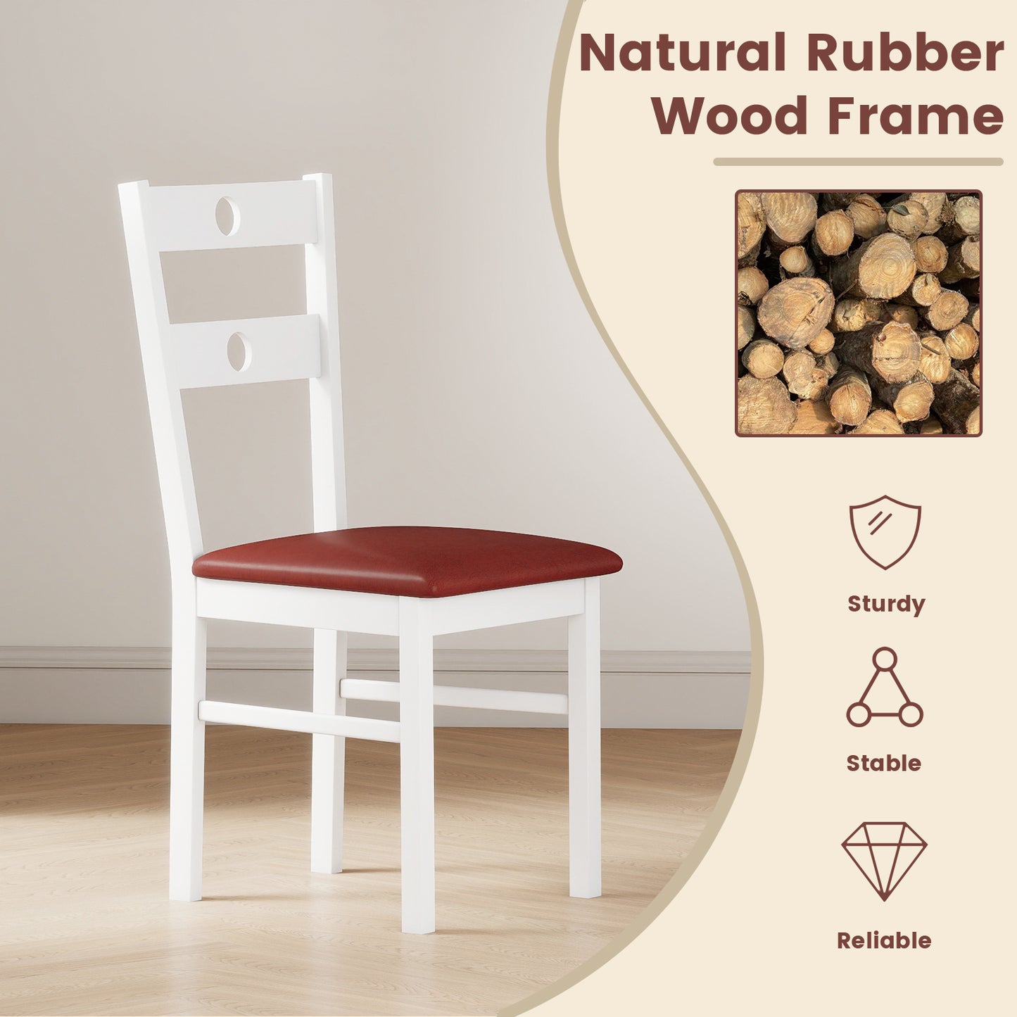Dining Chairs Set of 4 with Hollowed Backrest